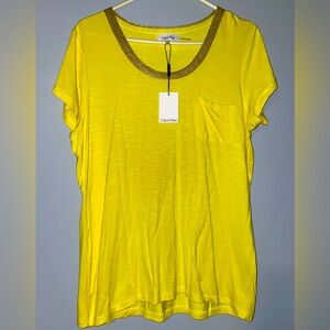 🌼NWT Calvin Klein Yellow Women's Top